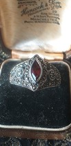 Anello antico vintage vittoriano in argento sterling con rubino con marchio... - £118.01 GBP