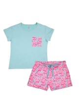 Simply Southern women&#39;s pajama lounge set in T-shirt Flamingo - size 2XL - £35.76 GBP