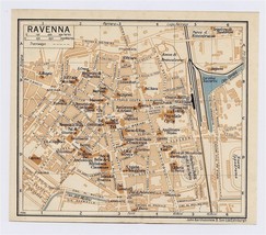 1937 Original Vintage City Map Of Ravenna / EMILIA-ROMAGNA / Italy - $25.02