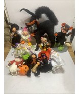 Lot Of 10 Annalee Dolls Halloween Mouse Pumpkin Black Cat Witch (E) - $79.19