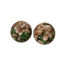 Pink &amp; Silver-Plated Flower Ball Stud Earrings - £11.18 GBP