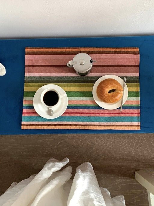 Dopamine Stripe Table Mat Set of 4 for Stylish Dining - $154.87