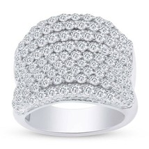 3.30Ct Künstlicher Diamant Bold Pflastern Kuppel Ehering 14k Vergoldet Silber - £317.80 GBP
