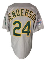 Rickey Henderson Signed A&#39;s Gray Majestic 1989 WS L Jersey HOF 2009 MLB Hologram - £538.07 GBP