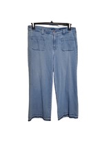 J.Jill Women Jeans 10 Denim High Rise Full Leg Crop Cut Off With Pockets - $31.45