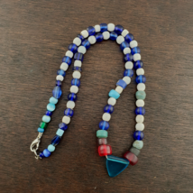 Vintage Old Traded multicolor Glass Beads Jewelry Necklace - $874.31 MXN