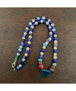 Vintage Old Traded multicolor Glass Beads Jewelry Necklace - $874.31 MXN