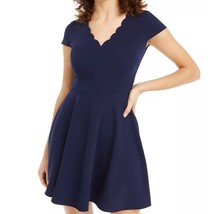 B Darlin Junior Womens 11/12 Navy Blue V Neck Tie Back Mini Dress NWT K52 - £17.39 GBP