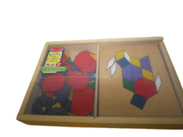 Melissa &amp; Doug Pattern Blocks &amp; Boards Learning Toy 120 Shapes 10 Patter... - £17.20 GBP