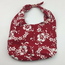 Handmade Red Hawaiian Flower Slouch Mini Tote Bag Boho Knotted Purse Scr... - $29.99