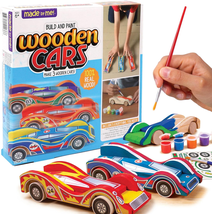 Build &amp; Paint Your Own Wooden Cars by  USA, DIY Wood Craft Kit, Easy to ... - £18.70 GBP