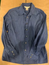Petite Sophisticate Deep Blue 100% cotton shirt blouse long sleeve SZ 6 New - £8.03 GBP