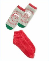 Nwt HUE 2-pack Footsie Calze Regalo Babbo Natale Vacanza - $3.99