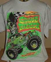 Grave Digger Monster Truck T Shirt white short sleeve tee Racing NH6388 - £11.18 GBP+