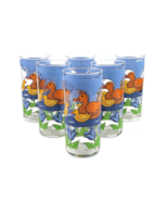 Vtg duck drinking glasses mother duck and ducklings tumbler glasses duck... - £43.58 GBP