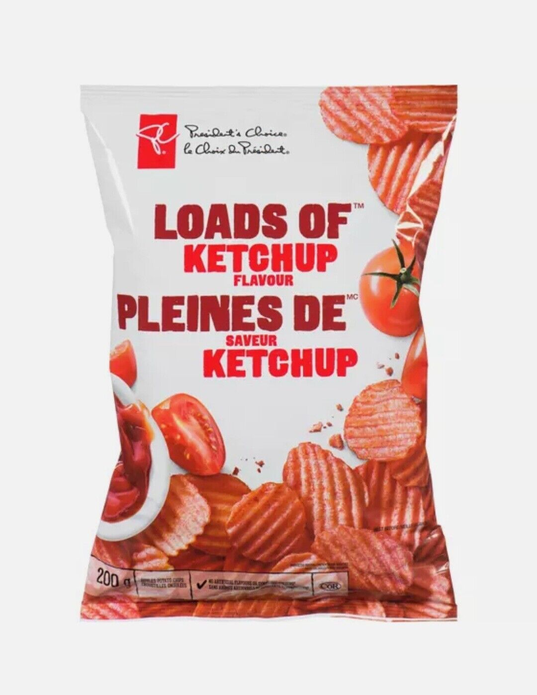 Primary image for 12 x bags of President's Choice Ketchup potato Chips Size 200g Free Shipping