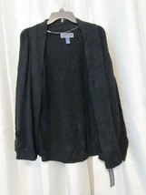 NWT Karen Scott 2 Pocket Open Cardigan Luxury Soft Black S Org $49.50 - $9.89