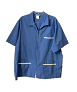 White Swan Medical Scrub Top Mens XLarge Blue Zipper Front Uniform Shirt... - $372.90 MXN
