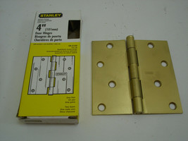 One Set of Stanley 4" (101mm) Satin Brass Finish Steel Door Hinges 08-3100 NIB - $9.47