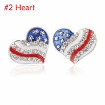 New Rhinestone Patriotic Jewelry Independence Day American Flag Earrings Ear Stu - £7.31 GBP