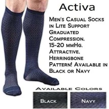 Activa Men&#39;s Casual Socks Herringbone 15-20mmHg (Navy) Small - £14.50 GBP