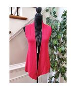 Chico&#39;s Women&#39;s Red 100% Cotton Sleeveless Open Front Cardigan Sweater S... - $435.85 MXN