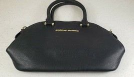 Gretchen Christine Black Leather Purse Handbag with Hand Stap Gold Tone ... - $138.59