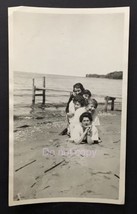 Old Vintage Snapshot Photo of 5 Lovely Ladies Posing in Fun Formation on Beach - $20.00