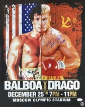 Dolph Lundgren Signed 16x20 Rocky IV Fight Poster Photo Drago Inscribed ... - £189.90 GBP