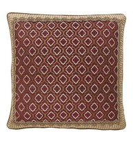 Croscill Esmeralda Bordeaux Gold Euro Pillow Sham 26x26 Quatrefoil Europ... - £34.59 GBP