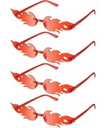 4 Pairs Fire Flame Glasses Rimless Flame Fire Sunglasses for Mardi Gras ... - £19.51 GBP