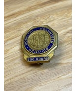 Vintage Pollack Hospital Volunteer Service 200 Hours Lapel Pin Award KG JD - $14.85