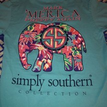 T-Shirt Simply Southern Collection Make Merica Preppy Again Size Small - £9.56 GBP