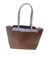 KATE SPADE Leather Double Pocket Tote Magnolia Street Brown / Purple - £95.18 GBP