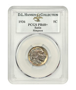 1936 5C Satin PCGS PR68+  ex: Simpson/D.L. Hansen - £13,261.91 GBP