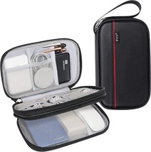 Fyy Electronic Organizer Travel Case - Genuine Leather Travel Cord, Black - £34.06 GBP