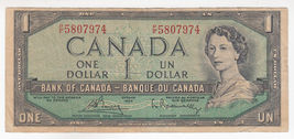 Canadá, 1 Dólar , 1954 , Ottawa, Banco De Canadá, P74, XF - $11.33