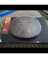 VINTAGE COWBOY CIGARETTES MARLBORO LONGHORN BRASS BELT BUCKLE UNOPENED P... - $39.59