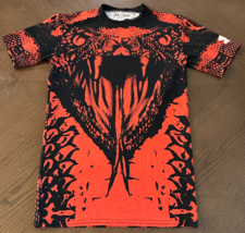 Under Armour Compression Shirt Men&#39;s M Orange Black Cobra Snake All Over... - $363.57 MXN
