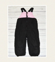 Infant Girls 24 months TIMBERLAND Quilted Overall Bibs Snow Pants Black Pink - £16.07 GBP