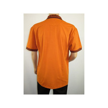 Men Sports Shirt DE-NIKO Short Sleeves Cotton Zipper Polo Shirt DBK104 Rust image 11