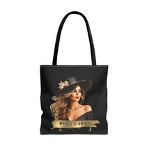 Black Tote Bag Reusable Shopping Tote Bag College Bag Shoulder Chic Boss Lady - £15.06 GBP+