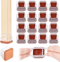 Square Chair Leg Floor Protectors, Silicone Chair Floor, 16Pcs, Middle - $44.99