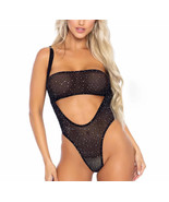 Leg Avenue Women&#39;s Rhinestone One Piece Feel the Groove Bodysuit bandeau... - $475.53 MXN