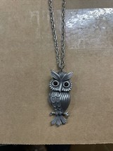 Vintage Silver Tone Owl Necklace Unmarked New - €15,59 EUR