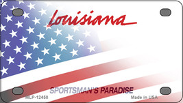 Louisiana Half American Flag Novelty Mini Metal License Plate Tag - £11.77 GBP