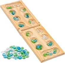 Mancala Board Game Fun Classic Table Game with Wooden Board for Adults Kids 48 G - £27.59 GBP