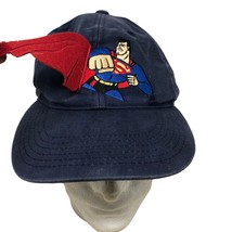 VTG Warner Bros Studio Store Kids Superman Cape Blue Snapback Hat 2000 - £31.53 GBP