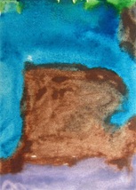 Original Abstract Watercolor Painting Art OOAK ACEO 6 Year Old Child Artist Mila - £6.40 GBP