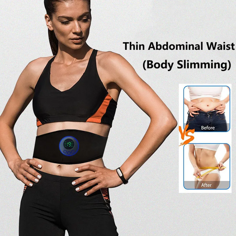 Sporting EMS Muscle A Abs Abdominal Trainer Toning Belt USB Recharge Body Belly  - £43.06 GBP